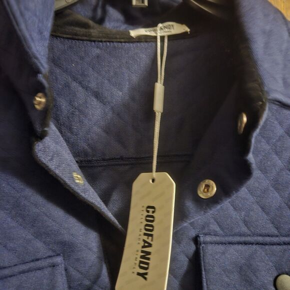 COOFANDY Mens S Shacket Long Sleeve Shirt Jacket Pockets Lightweight Quilted - Picture 7 of 8